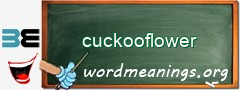WordMeaning blackboard for cuckooflower
